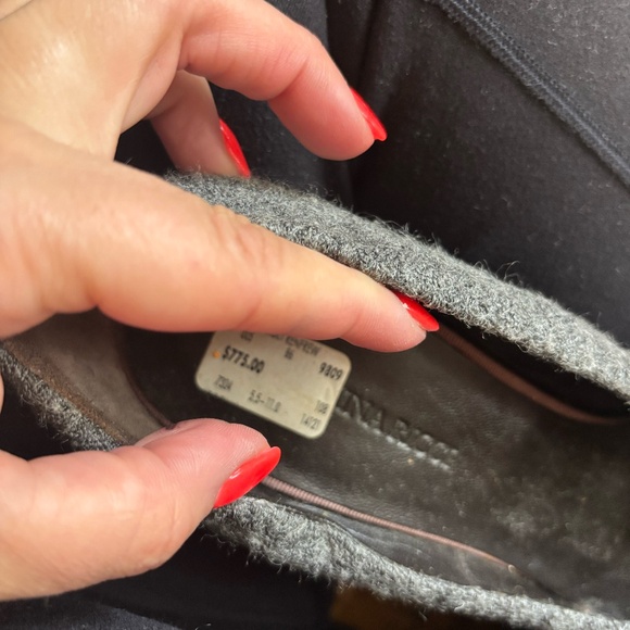 early 2010s Nina Ricci wool leather high heels - Picture 2 of 11